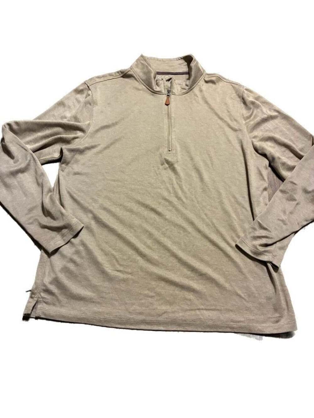 C&C California Men's Tan Textured Quarter-Zip Pullover Size Large